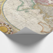 Oude kaart van de wereld cadeaupapier (Hoek)