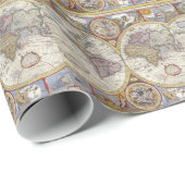 Oude kaart van de wereld cadeaupapier (Rol Hoek)
