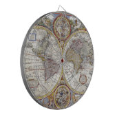 Oude kaart van de wereld dartbord (Voorkant Links)