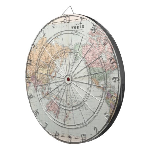 Oude kaart van de wereld dartbord (Voorkant Rechts)