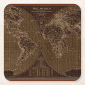Oude kaart van de wereld kartonnen onderzetters (Voorkant)