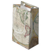 Oude kaart van de wereld klein cadeauzakje (Achterkant Gekanteld)