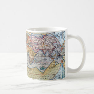 Oude kaart van de wereld koffiemok
