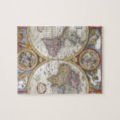 Oude kaart van de wereld legpuzzel (Horizontaal)