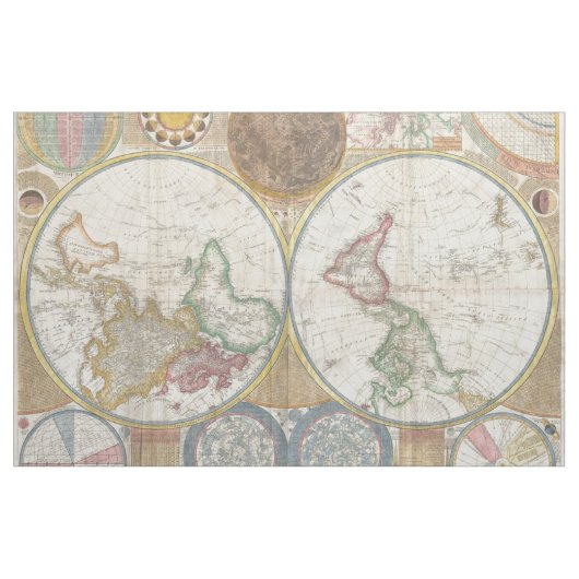 Oude kaart van de wereld stof (Yard (91,4 cm))