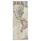 Oude kaart van de wereld wijn cadeautas (Achterkant)