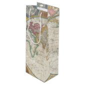 Oude kaart van de wereld wijn cadeautas (Voorkant Gekanteld)