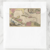 Oude kaart van de West Indies (1757) Rechthoekige Sticker (Tas)