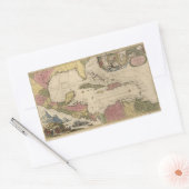 Oude kaart van de West Indies (1757) Rechthoekige Sticker (Envelop)