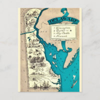 Oude kaart van Delaware