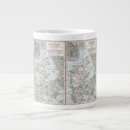 Oude kaart van Denemarken, Danmark in het Deens, 1 Grote Koffiekop
