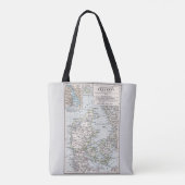 Oude kaart van Denemarken, Danmark in het Deens, 1 Tote Bag (Achterkant)