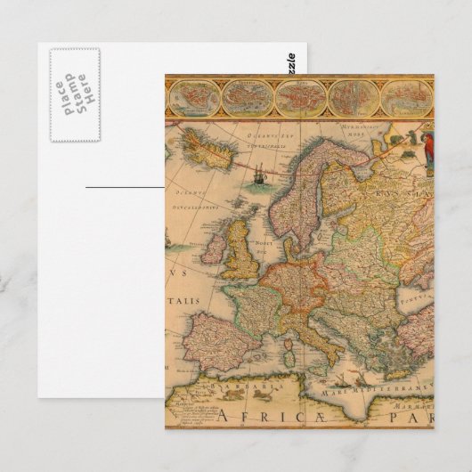 Oude kaart van Europa (Voorkant / Achterkant)