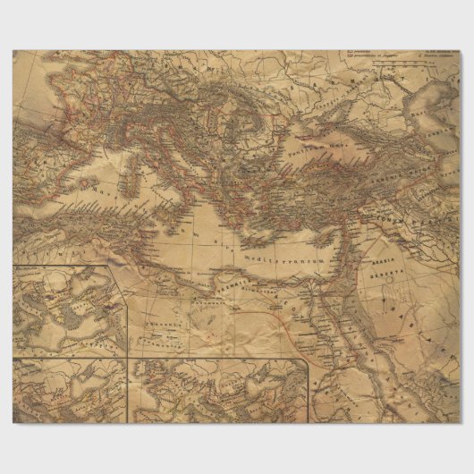 Oude kaart van Europa Cadeaupapier (Vlak)