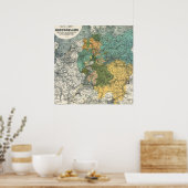 Oude kaart van Europa Poster (Keuken)