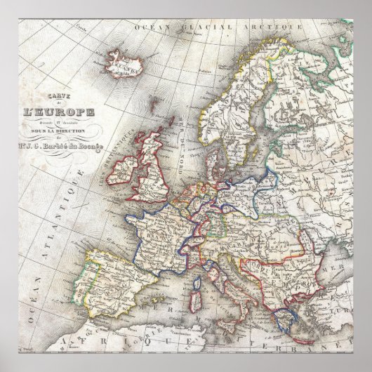Oude kaart van Europa Poster (Voorkant)