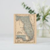 Oude kaart van Florida ansichtkaart (Staand voorkant)