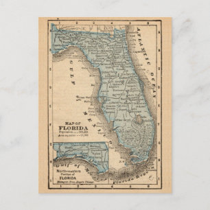 Oude kaart van Florida ansichtkaart