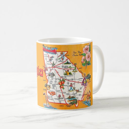 Oude kaart van Georgia Koffiemok (Voorkant rechts)