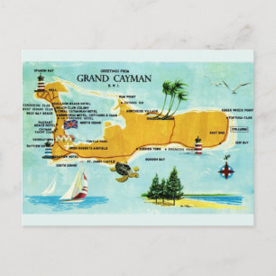 Oude kaart van Grand Cayman