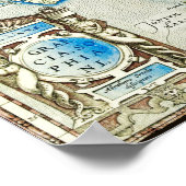 Oude kaart van Griekenland Poster (Hoek)