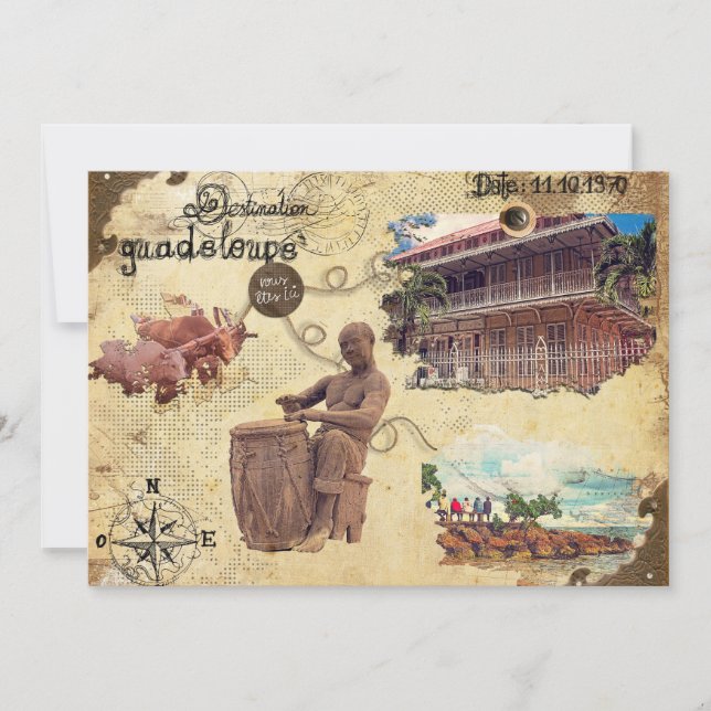 Oude kaart van Guadeloupe (Voorkant)