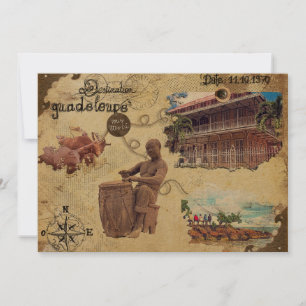 Oude kaart van Guadeloupe