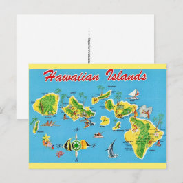 Oude kaart van Hawaiaanse eilanden