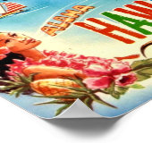 Oude kaart van Hawaiaanse eilanden Poster (Hoek)