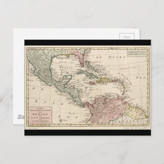 Oude kaart van het Caribisch gebied (1765) (Voorkant / Achterkant)