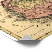 Oude kaart van het Heilige Land en de twaalf stamm Poster (Hoek)