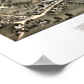 Oude kaart van het kanton Massachusetts in 1878 Poster (Hoek)