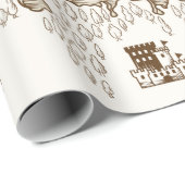 Oude kaart van het Noorden Zee, Groot-Brittannië e Cadeaupapier (Rol Hoek)