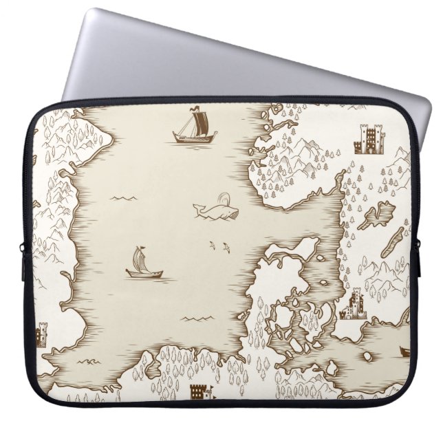 Oude kaart van het Noorden Zee, Groot-Brittannië e Laptop Sleeve (Voorkant)