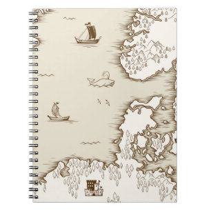 Oude kaart van het Noorden Zee, Groot-Brittannië e Notitieboek