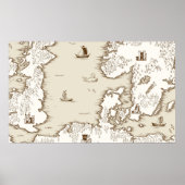 Oude kaart van het Noorden Zee, Groot-Brittannië e Poster (Voorkant)