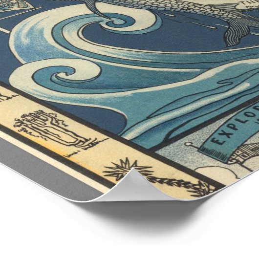 Oude kaart van het schiereiland Florida Poster (Hoek)