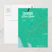 Oude kaart van het stroomgebied van de Colorado ri (Voorkant / Achterkant)