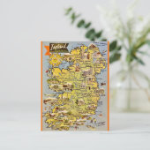 Oude kaart van Ierland ansichtkaart (Staand voorkant)