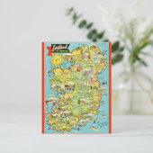 Oude kaart van Ierland ansichtkaart (Staand voorkant)