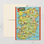 Oude kaart van Ierland ansichtkaart (Voorkant / Achterkant)
