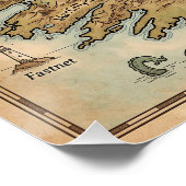 Oude kaart van Ierland - The Emerald Isle Poster (Hoek)