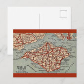 Oude kaart van Isle of Wight ansichtkaart (Voorkant / Achterkant)