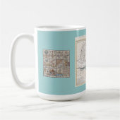 Oude kaart van Israël en Synagogue Mosaic Mok (Links)