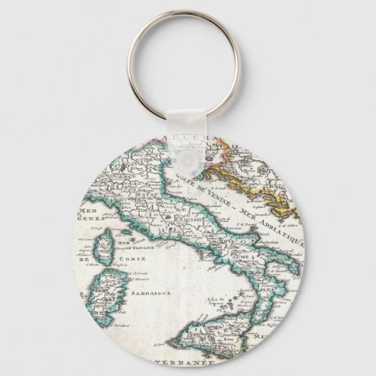 Oude kaart van Italië (1706) Sleutelhanger (Voorkant)