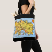 Oude kaart van Jersey Tote Bag (Dichtbij)