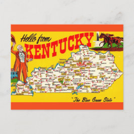 Oude kaart van Kentucky op ansichtkaart