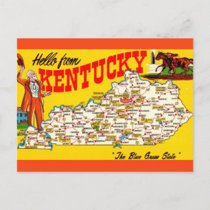 Oude kaart van Kentucky op ansichtkaart