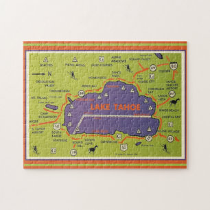 Oude kaart van Lake Tahoe Legpuzzel