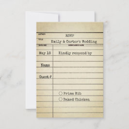 Oude Kaart van Library Wedding RSVP